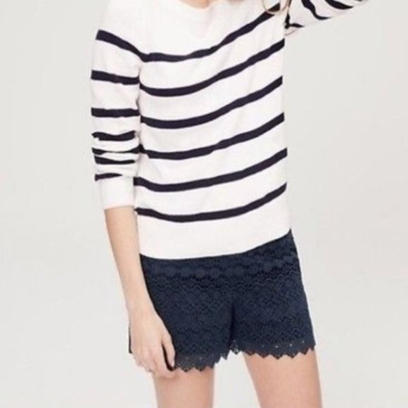 Ann Taylor Loft Navy Blue Lace Dressy Shorts - Picture 2 of 6